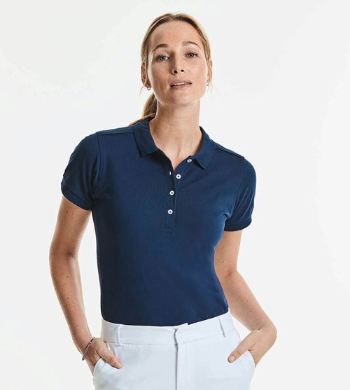 afbetalen armoede Accommodatie Russell Ladies Fitted Stretch dames Polo bedrukken - Shirtsenzo.nl